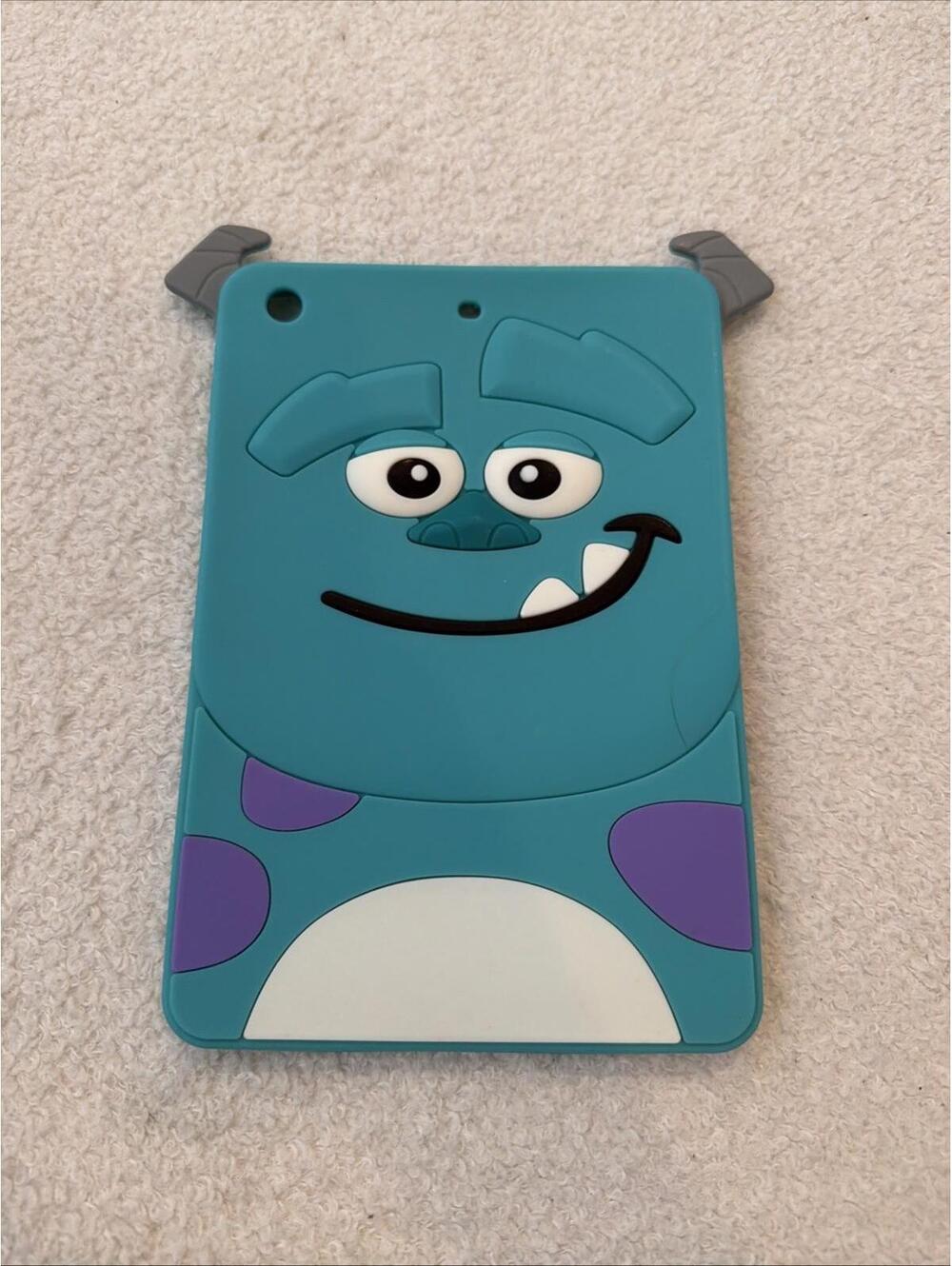 3D Cartoon Monster Tablet Case 5x8 in Silicone Protective Cover Blue